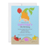 Cute Under the Sea Mermaid Birthday Party Personalized Announcement