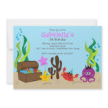 Cute Under the Sea Mermaid Birthday Party Personalized Invitation