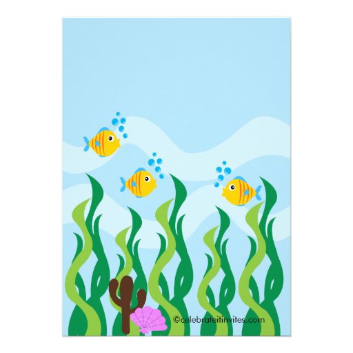 Cute Under the Sea Mermaid Birthday Party Custom Invitations
