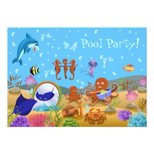 cartoon pool party