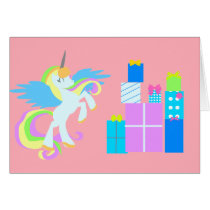Cute UNICORN Birthday Card for girls
