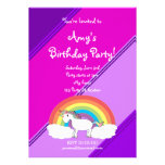 Cute unicorn birthday invitation