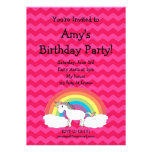 Cute unicorn birthday invitation