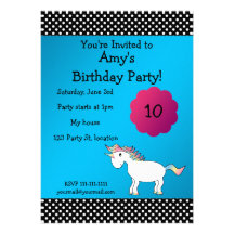 Cute unicorn birthday invitation