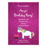 Cute unicorn birthday invitation