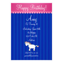 Cute unicorn birthday invitation