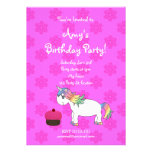 Cute unicorn birthday invitation