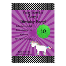 Cute unicorn birthday invitation