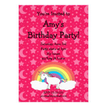 Cute unicorn birthday invitation