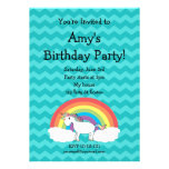 Cute unicorn birthday invitation