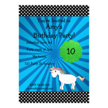 Cute unicorn birthday invitation