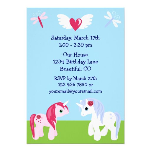 Cute Unicorn Birthday Invitation