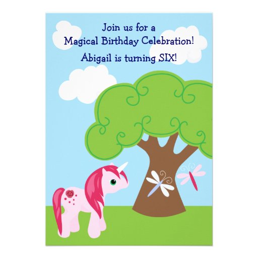 Cute Unicorn Birthday Invitation