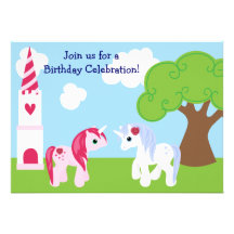 Cute Unicorn Birthday Invitation