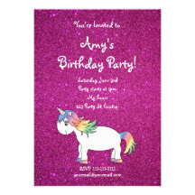 Cute unicorn birthday invitation