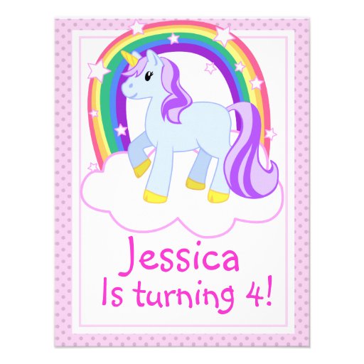 Cute Unicorn Birthday Party Invitation