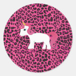 Cute unicorn pink leopard print stickers