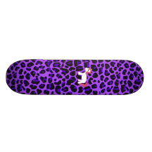 Cute unicorn purple leopard skateboards