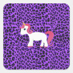 Cute unicorn purple leopard sticker