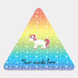 Cute unicorn rainbow hearts sticker