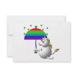 Cute unicorn with an umbrella custom invite