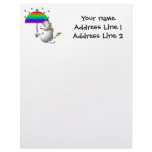 Cute unicorn with an umbrella letterhead design