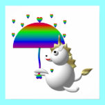 Cute unicorn with an umbrella posters