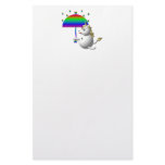 Cute unicorn with an umbrella stationery design