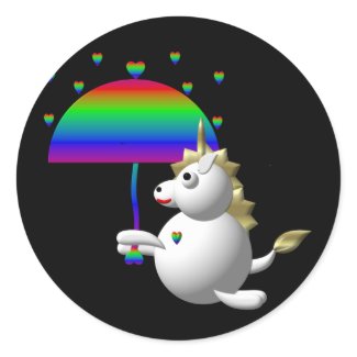 Cute unicorn with an umbrella