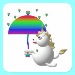 Cute unicorn with an umbrella stickers