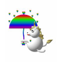 Cute unicorn with an umbrella t-shirts