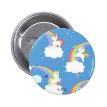 Cute Unicorns and Rainbows Pins