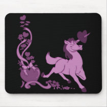 Cute Unicorns Hearts Flowers 3 mousepads