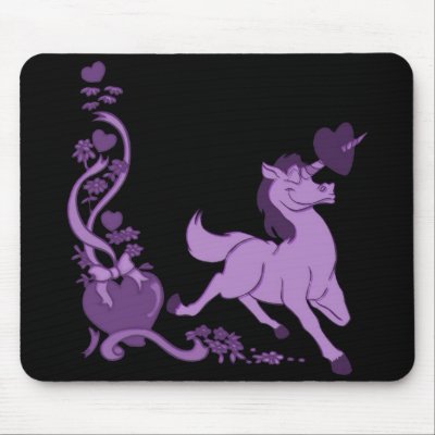 Cute Unicorns Hearts Flowers 4 Mouse Pad by UnicornDreams