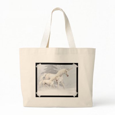 Cute Unicorns In Snow 1 Tote Bag by UnicornDreams