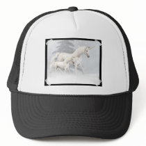 Cute Unicorns In Snow 1 hats