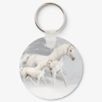 Cute Unicorns In Snow 1 keychains