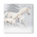 Cute Unicorns In Snow 1 magnets