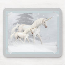Cute Unicorns In Snow 1 mousepads