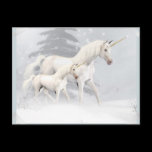 Cute Unicorns In Snow 1 Postcard