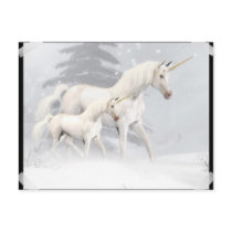 Cute Unicorns In Snow 1 postcards by UnicornDreams Cute Unicorns In Snow 1 postcards