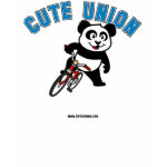 This darling little panda bear is too cute! Panda stands astride a bicycle in this adorable Cute Union Cycling Department design for bikers & cyclers! What a cute design for anyone that races bikes or likes a nice weekend cycling journey!