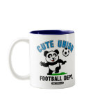 This adorable little panda is too cute! He's ready to play football and score some goals. This cute design is perfect for football players and soccer fans.