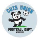 This adorable little panda is too cute! He's ready to play football and score some goals. This cute design is perfect for football players and soccer fans.