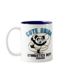 This adorable little panda bear is too cute! The design reads Cute Union Rhythmic Gymnastics Department. Panda is getting ready to do a rhythmic gymnastics routine with a gymnastics ribbon! This cute design is perfect for gymnasts and gymnastics fans.