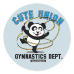 This adorable little panda bear is too cute! The design reads Cute Union Rhythmic Gymnastics Department. Panda is getting ready to do a rhythmic gymnastics routine with a gymnastics ribbon! This cute design is perfect for gymnasts and gymnastics fans.