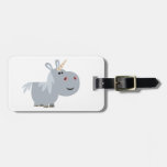 Cute Unscrutable Cartoon Unicorn Luggage Tag