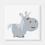 Cute Unscrutable Cartoon Unicorn Magnet magnets