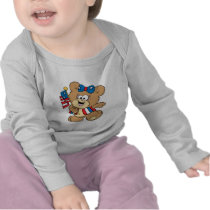 cute USA patriotic girl teddy bear design Tshirts
