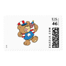 cute USA patriotic teddy bear design Postage Stamp